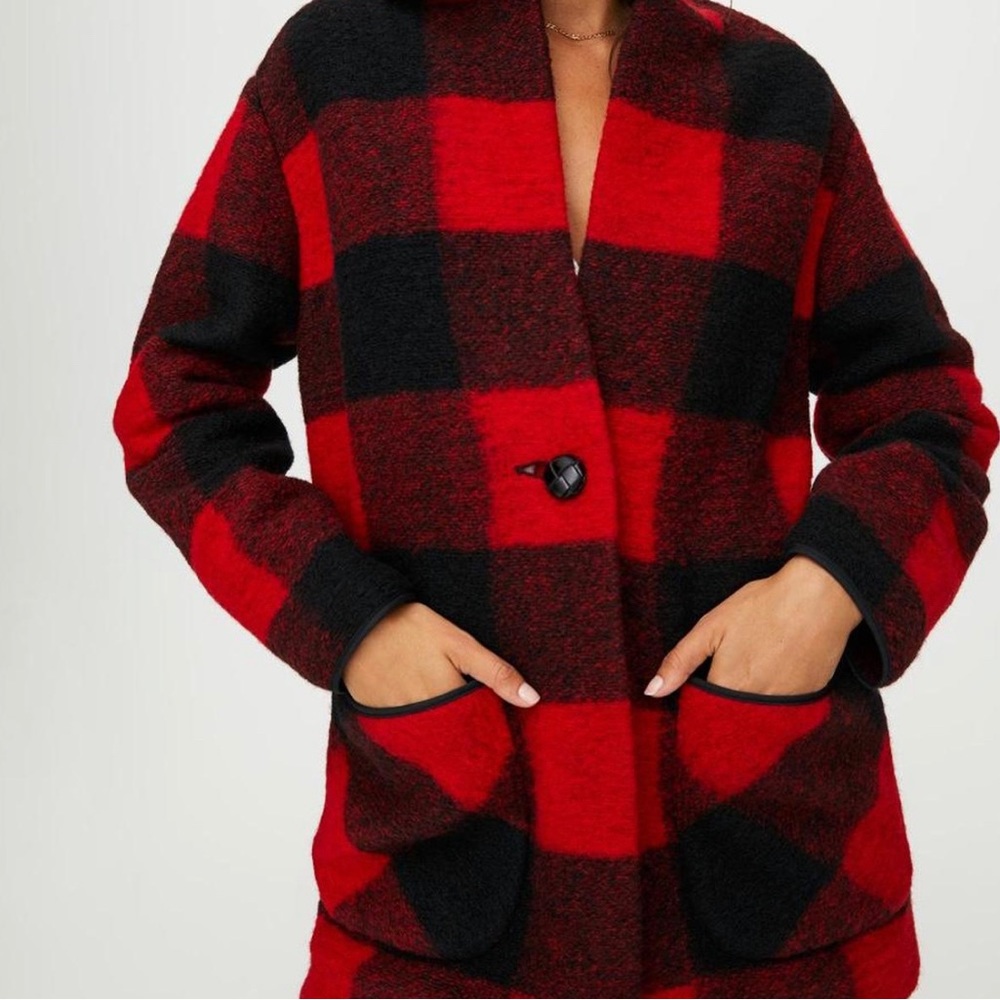 Aritiza Wilfred Plaid Off Duty Coat